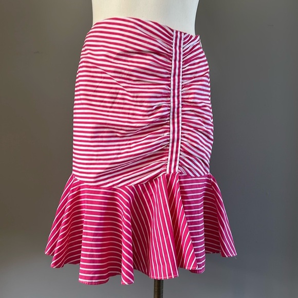 Y2K styled pink and white stripped skirt - Picture 1 of 3